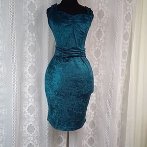 Style Retro Pinup Velvet Women's Dress Size Approximately XS S